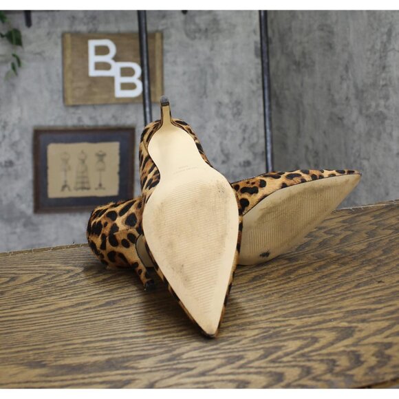 Nine West Womens Arlene Pump Faux Calf Hair Heels WNARLENEP8 Leopard Brown 9.5M - Picture 5 of 12